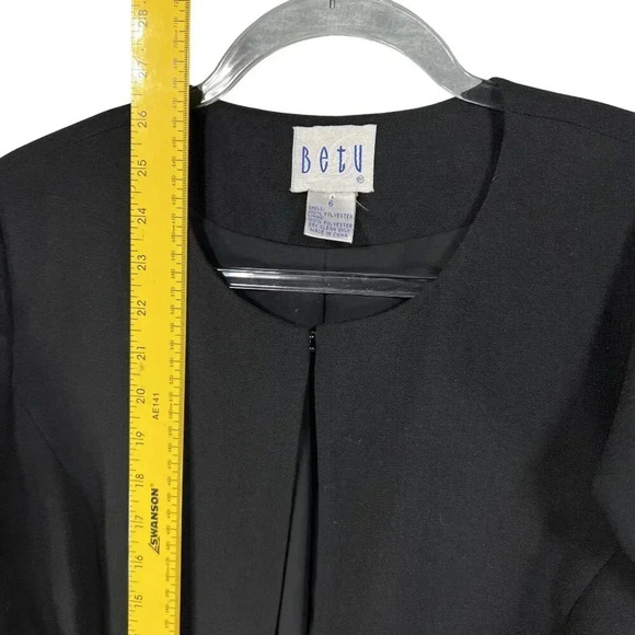 VTG Betu NWT Womens Black 2 Piece Embroidered Blazer 6 Tank Top 8 Career Wear - Picture 12 of 16